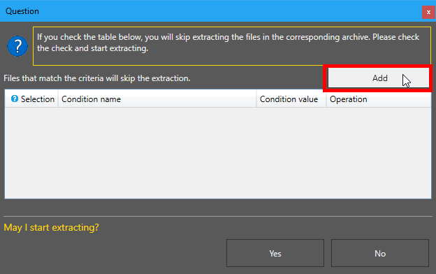 条件の追加ボタン押下