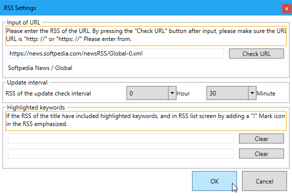 SideBarType-RSSのRSS登録画面