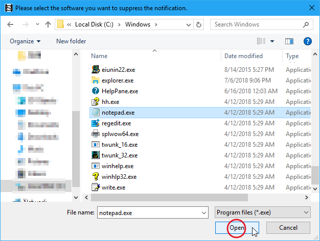 ファイル選択画面